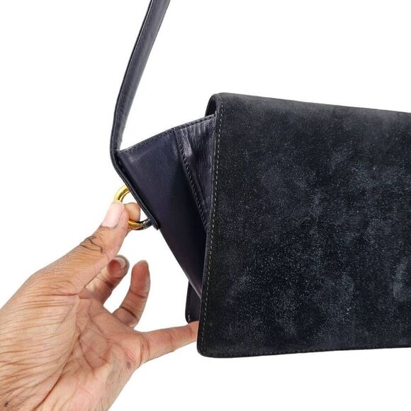 Rare Vintage Gucci Navy Blue GG Ring Torchon Shoulder Bag | Circa 1960s-1970s - Picture 6 of 9